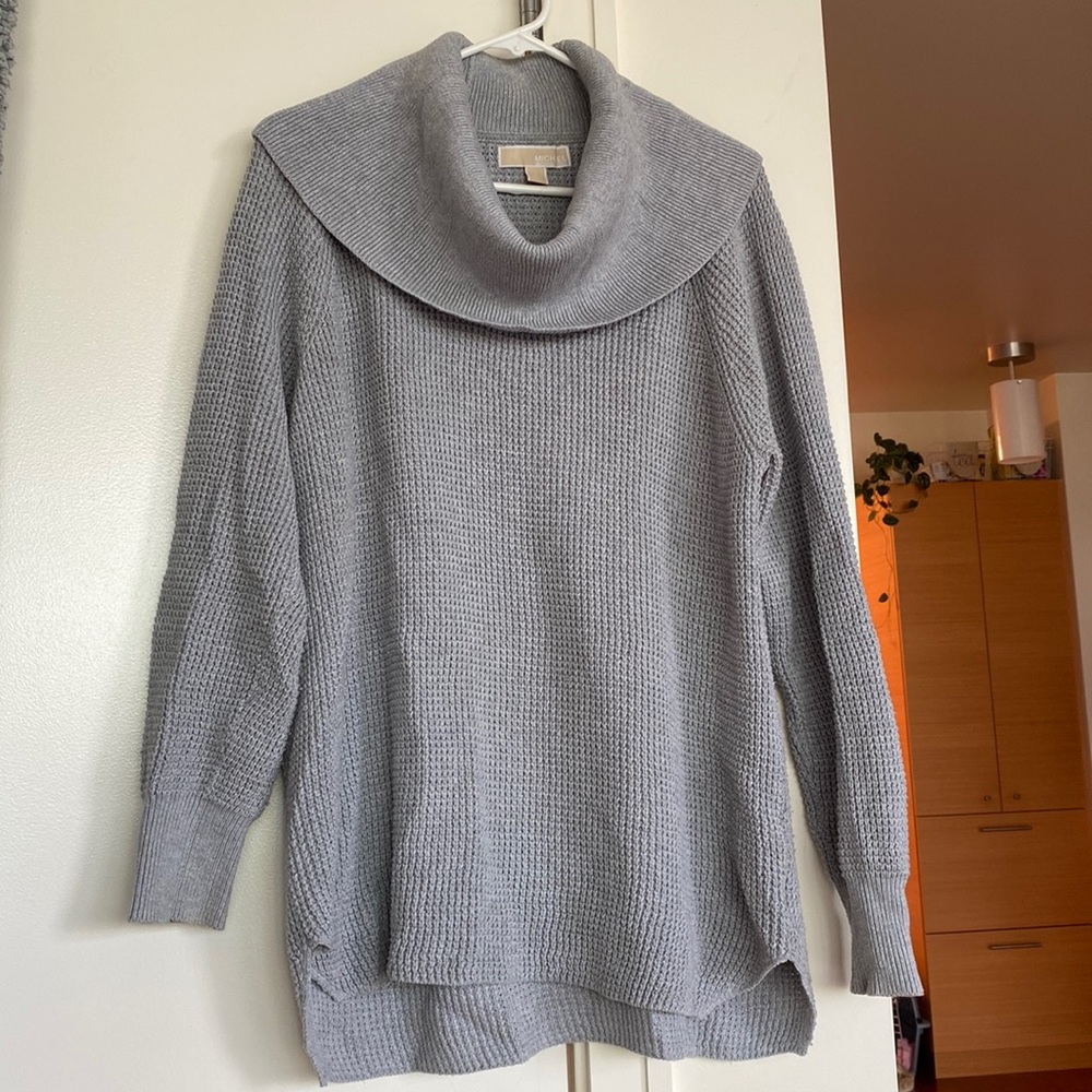 Grey/Gray Knit Michael Kors Cowl Neck Sweater